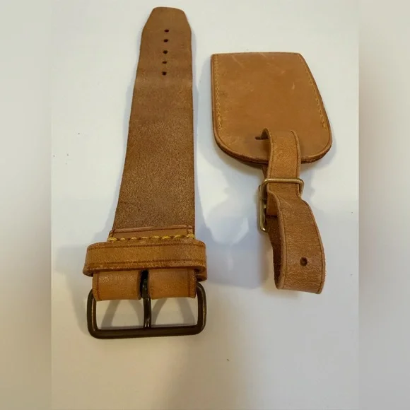 LV Authentic Leather Luggage Tag and Poignet Strap Set EUC - Picture 3 of 10